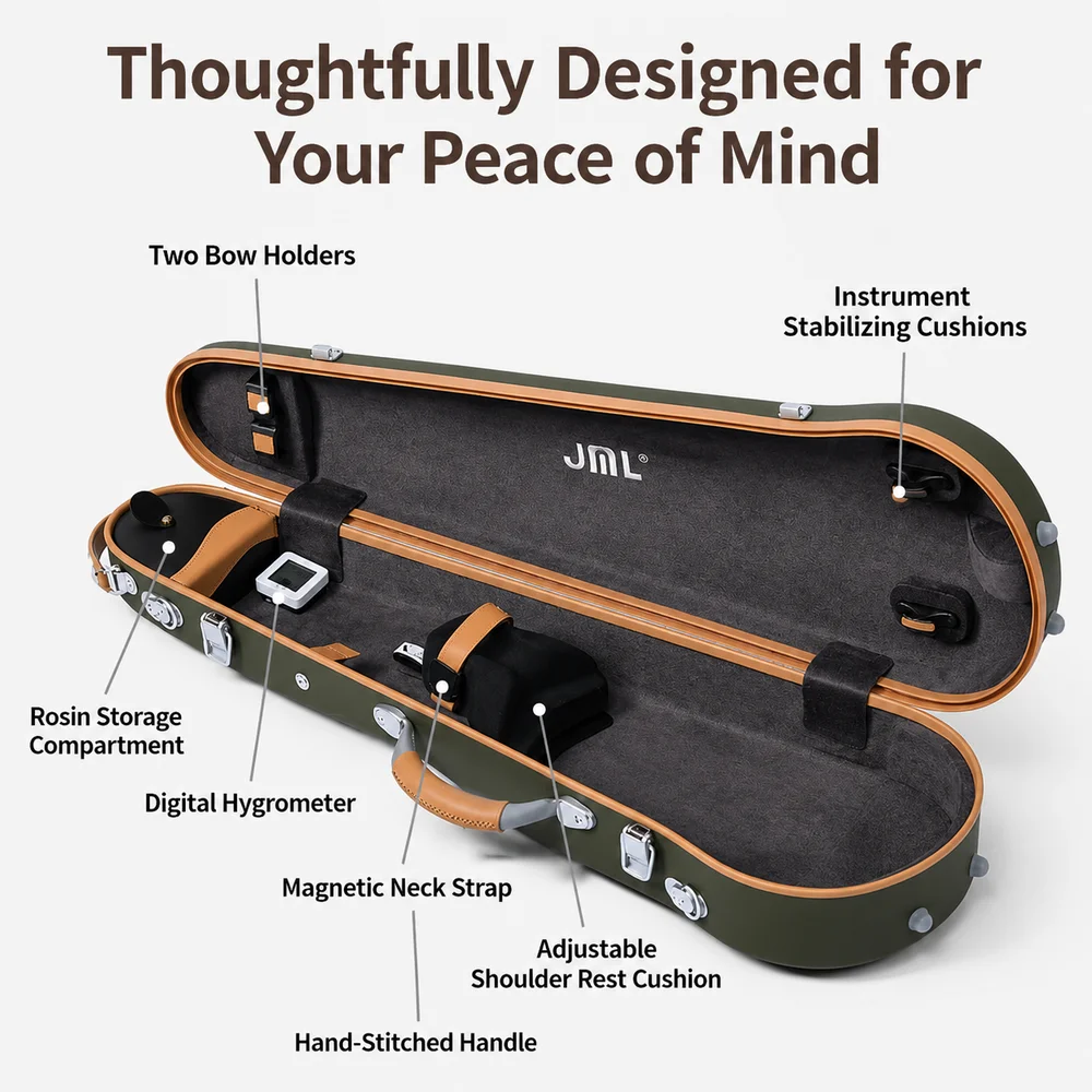 JML Luxury Triangle Violin Case Interior View